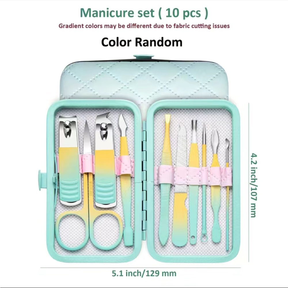 10 Piece Rainbow Manicure Set